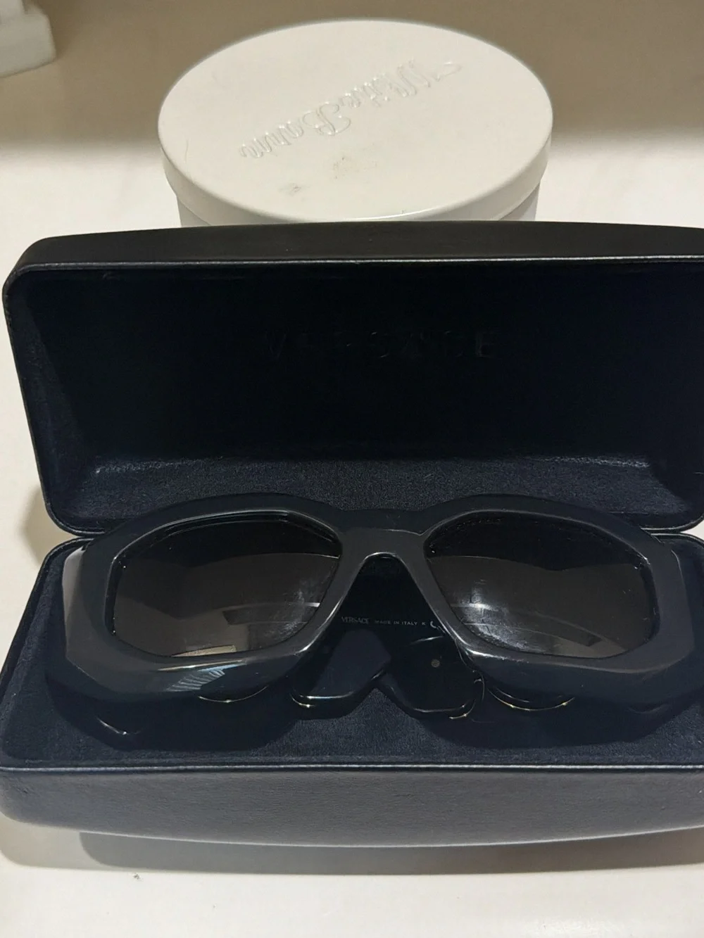 Versace women's Black Sunglasses with Gold Medallion Detail